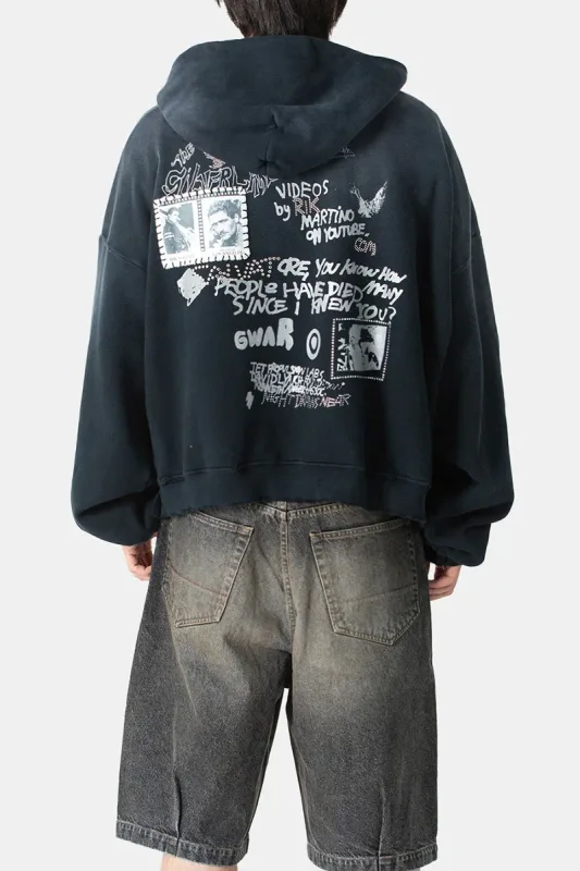 Nieuwe Oversize PALY Hoodies Heren Vrouw Gewassen Zwart Beschadigd Beste kwaliteit Casual Vintage Vest Zip Sweatshirts