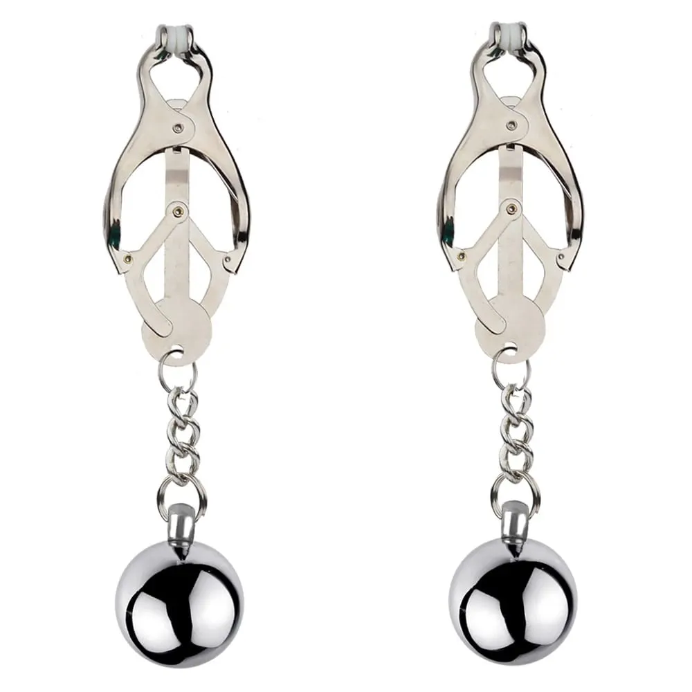 Heavy Nipple Clamp Clips Weight Slave Stimulator Metal Nipple Clips With Ball Weight Breast Bondage Restraint Sex Toy Woman — image 3