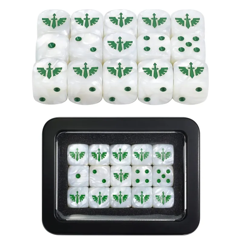 15PCS 16mm/0.63inch D6 Wargaming Dice Set para sa Tabletop Miniatures Game Pagsubaybay sa Damage ng Army Faction Themed Dice Token