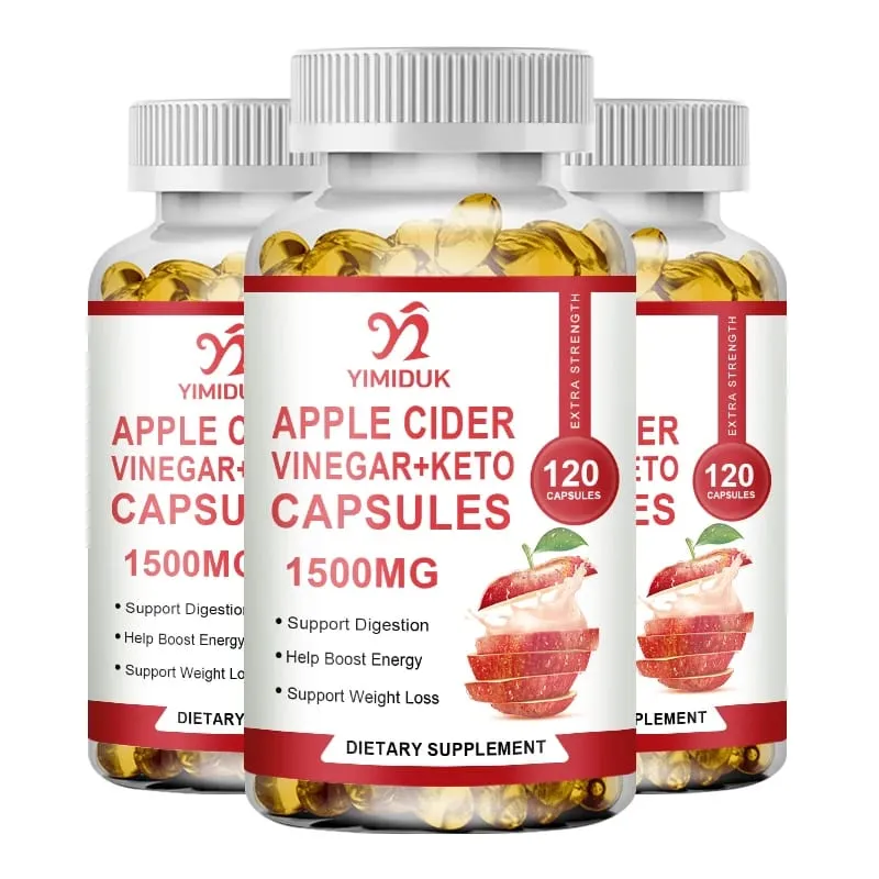 Apple Cider Vinegar Supplements with Mother - 1500 mg - ACV Capsules for Digestion Keto Cleansing and Balanced Nutrition — image 9
