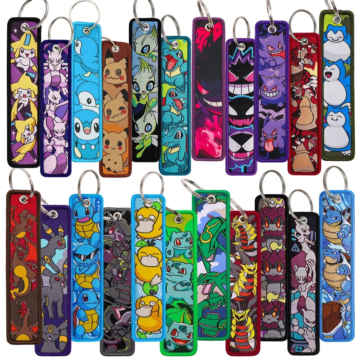 Japanese Anime Elf Monsters Keychain for Cars Backpack Key Holders Embroidery Keyrings Key Tag Jet Tag Accessories Gifts 1pcs — image 1