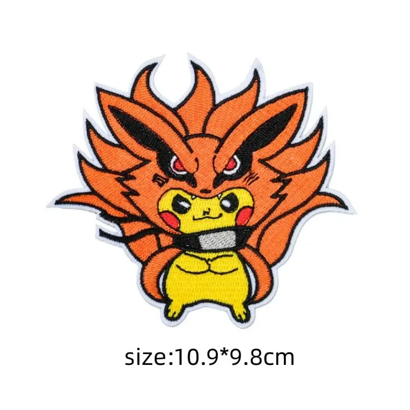 HOT 40 Style Snorlax Iron On Patch Embroidered Clothes Patches Cartoon for Clothing Kid Umbreon Cloth Stickers Garment Appliqués — image 37
