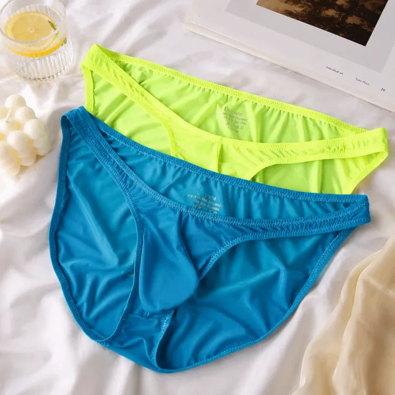 Slip Ultra-fin en soie glacée à séchage rapide, taille basse, sous-vêtements sans couture pour hommes, pochette en U, Lingerie en maille, culotte de voyage — image 10