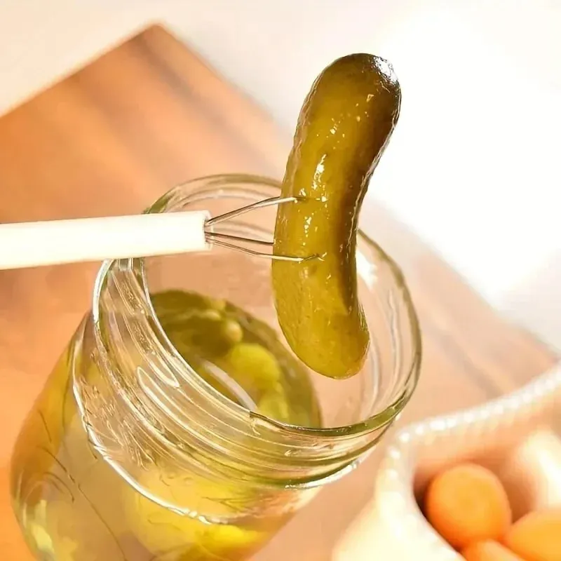 Plastic Pickle Clipper Tool - No Mess Pickle Picker W/ Non-Slip Grip for Jar Pickles Olives Kitchen Gadget Dishwasher Safe — image 4