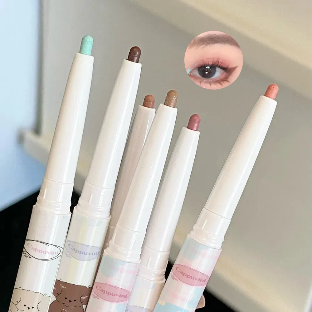 Perlglanz-Trauben-Eyeliner-Gel mit Pinselmischung, seidig glatt, Teebraun, Rosa, liegend, Seidenraupe, wasserfest, Eyeliner-Stift, Make-up — image 3