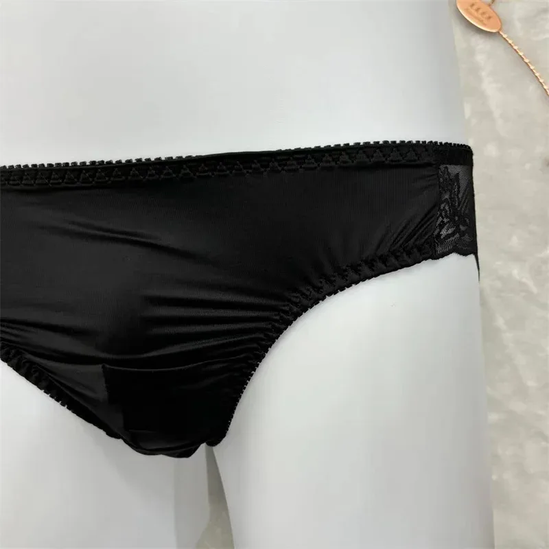 Herren Sissy-Höschen, Bikini-Slip, Dessous, Spitzenbesatz, Sissy-Unterwäsche, schwuler männlicher Crossdress-Unterhose, sexy Unterwäsche für Männer — image 5