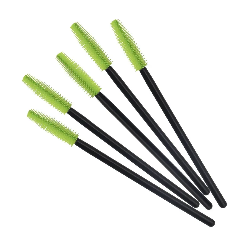 HOT 50 pcs Disposable Silicone Eyelashes Brushes Mascara Stick Applicator Eye Lash Makeup Brush Eyelash Extension Makeup Tools