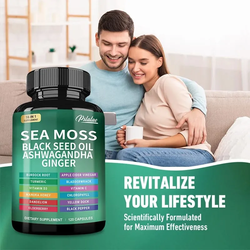 Sea Moss | Black Seed Oil | Ashwagandha | Ginger - Immune System Energy Gut Health Skin & Joint Support — image 3
