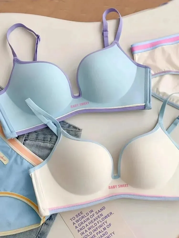 Seamless Underwear Girls Close Small Breasts Without Underwire Comfort Girls Close Breast Bra Show Large Japanese Sweet Suit — image 1