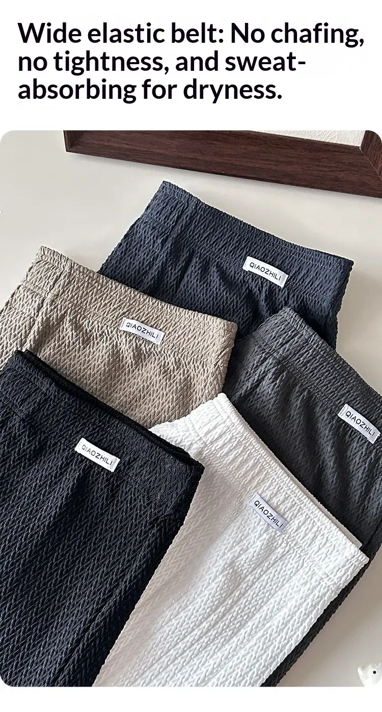 Celana Pendek Boxer Jacquard Sutra Es Pria Baru, Longgar dan Bernapas, Ukuran Besar, Potongan Persegi, Pakaian Dalam Pria Sederhana Kasual Rumah