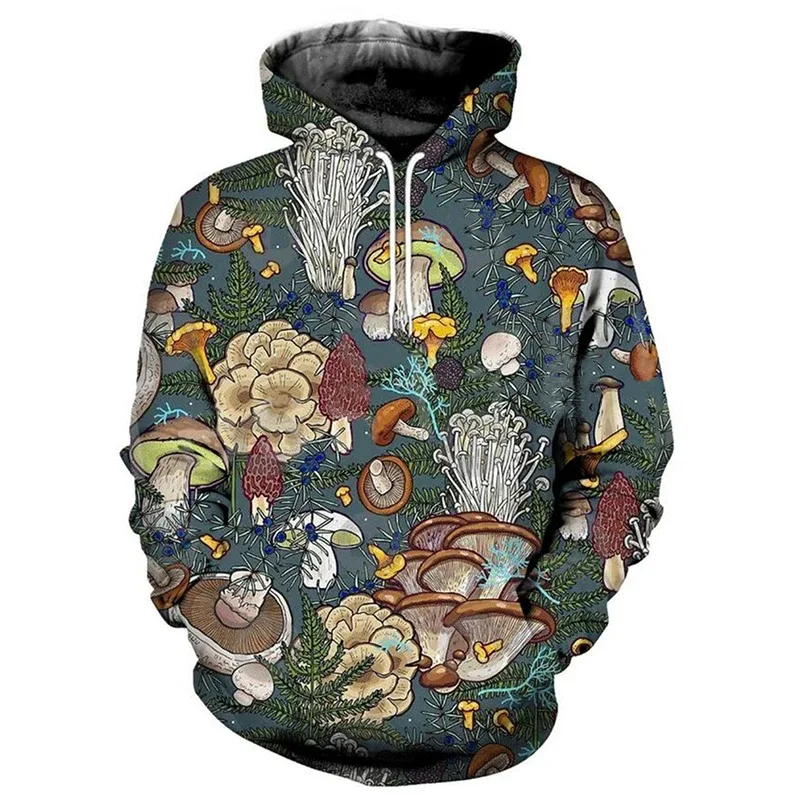 Fashion Colored Mushroom Pattern 3D Printed Hooded Sweatshirt Casual Super Large Hooded Sweatshirt Street Harajuku Men Pullover — image 25