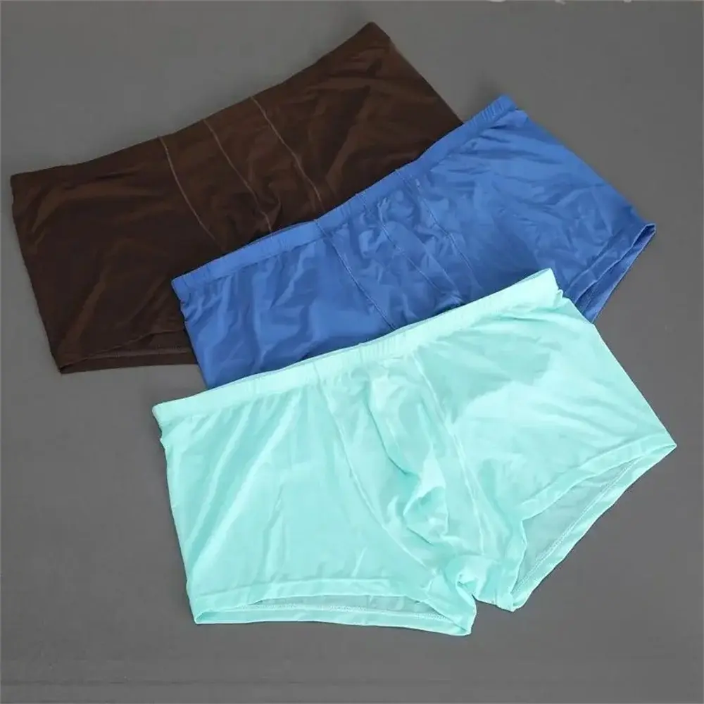 Cool Men's Ice Silk U Convex Underwear Summer Ultra-thin Transparent Boxer Shorts Sexy Male Trunks Plus Size M-XXL — image 14