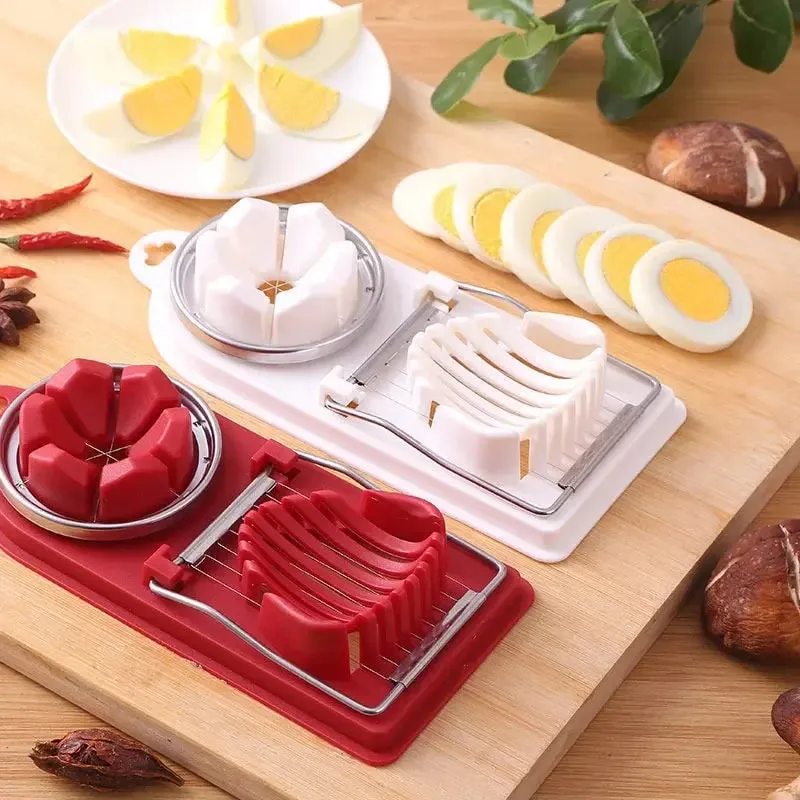 Multi Functional Egg Cutting Artifact Kitchen Household Stainless Steel Cutter Preserved Eggs Divider Two in One Egg Cutter — image 5