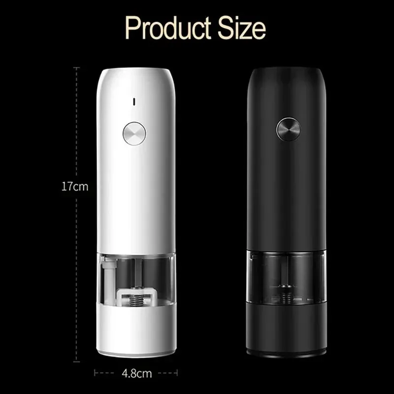 Electric Automatic Salt and Pepper Grinder Set Rechargeable With USB Gravity Spice Mill Adjustable Spices Grinder Kitchen Tools