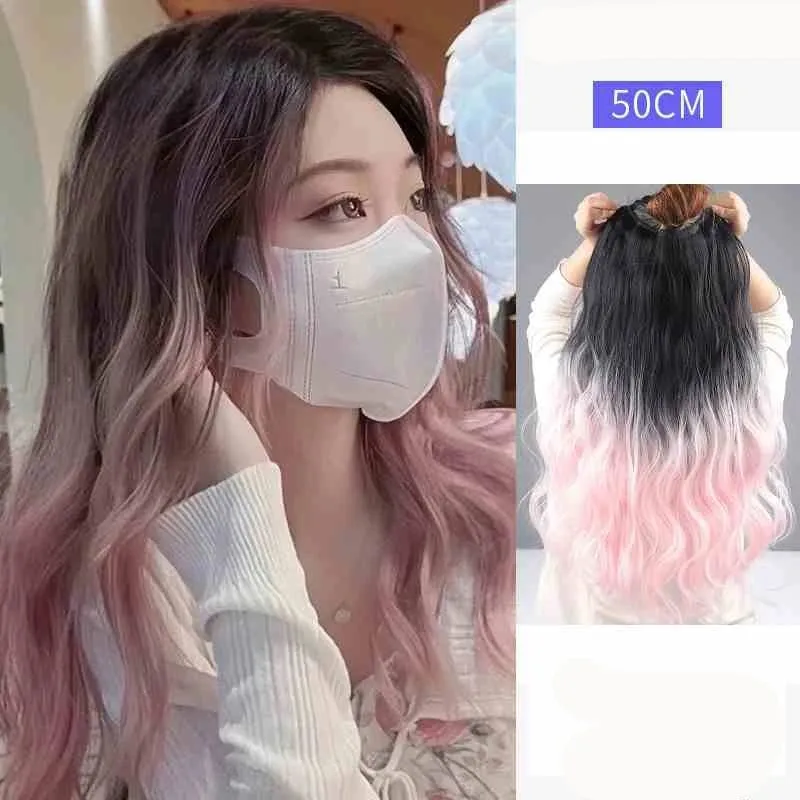 V-shaped One-Piece Synthetic 4 Clip In Hair Extensions Long Straight Hairstyle Hairpiece Colour 50CM Natural Fake Hair — image 23