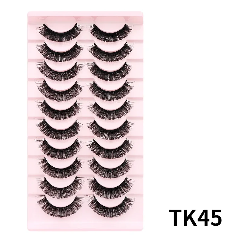 10 Pairs Russian DD Curl Bulk Fluffy Strip Lashes Natural Soft False Eyelashes Reusable Handmade Eye Lashes for Daily&Party — image 28