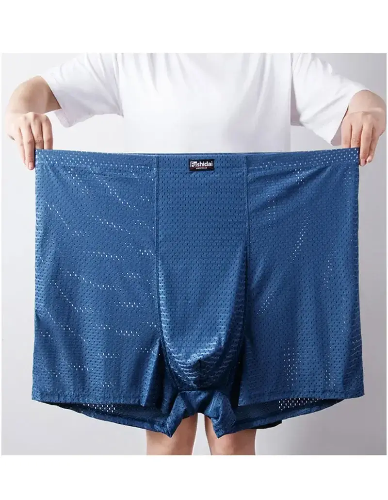 4 Pack Men's Big Size Boxer Shorts (9XL-13XL) Breathable Mesh Underwear Comfort Fit, Stretch Waistband Plus Size Men's Undies