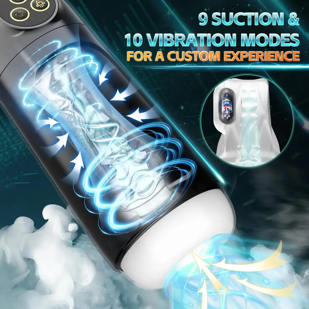 Automatic Male Masturbator 10 Sucking Vibrating Modes Mastubator Cup with 3D Realistic Textured Pocket Pussy Sex Toys for Men 18