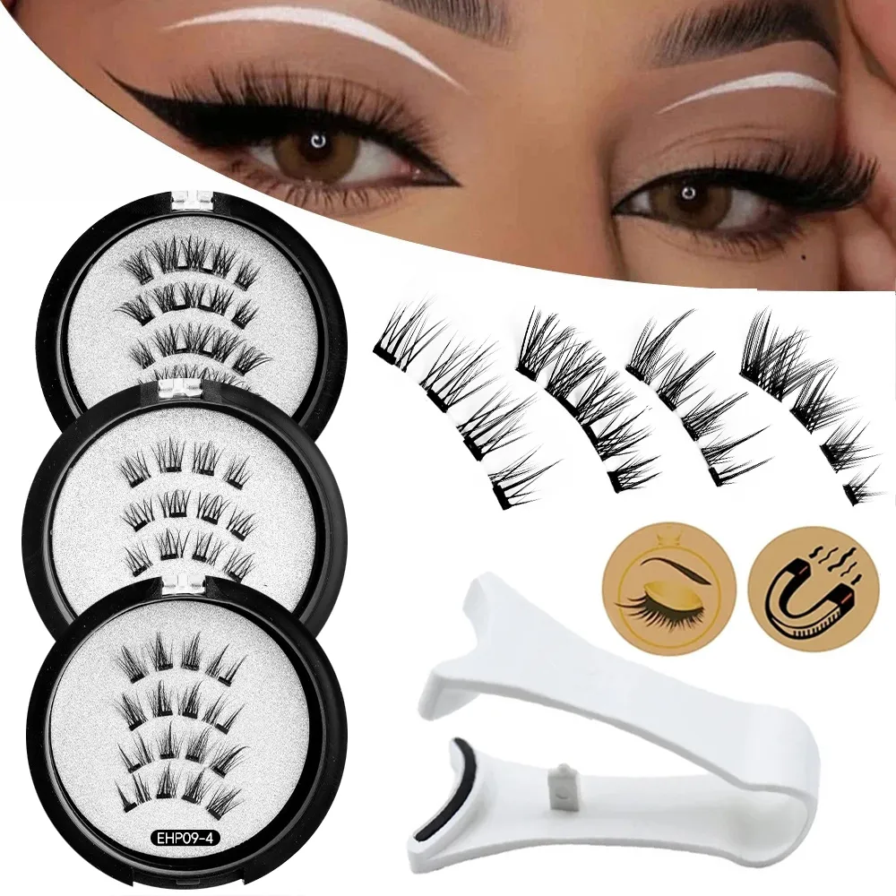 New Magnetic Eyelashes Kit 3D Natural Effect Magnetic Eyelashes Reusable Eye Makeup False Lashes Beauty Eyelashes Supplies — image 5
