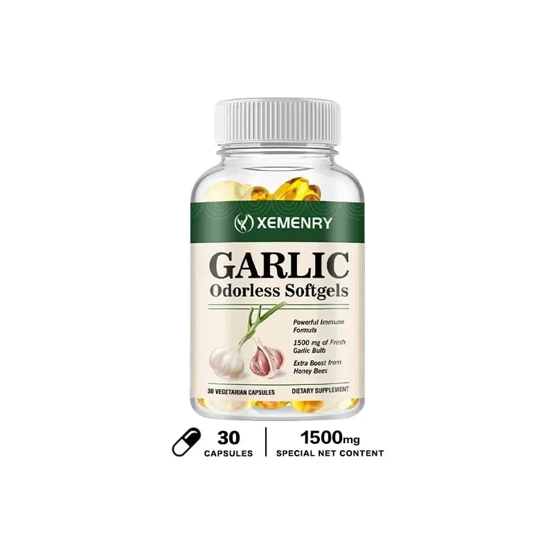 Odorless Garlic Capsules - Balance Cholesterol Levels Support Heart and Cardiovascular Health