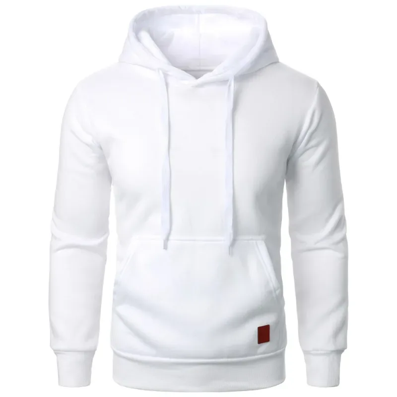 Herren Casual Kapuzenkragen Kordelzug Hoodies Sweatshirts Langarmshirts Outdoor Streetwear Einfarbig Leichter Pullover — image 2