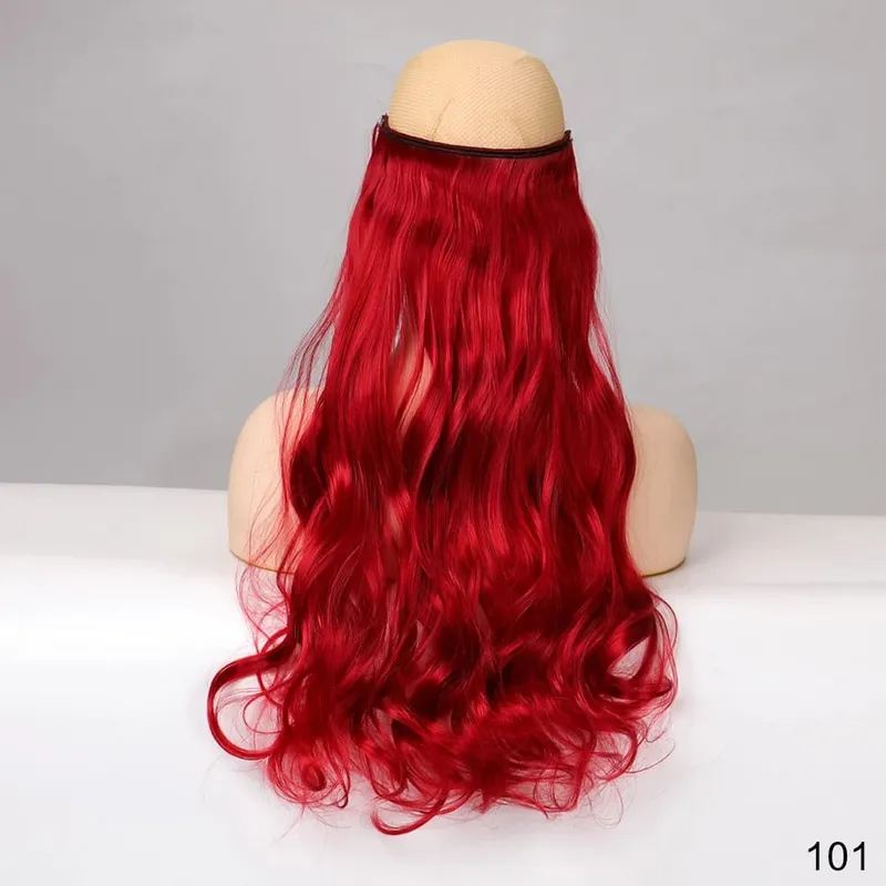 Extensões de cabelo de fio invisível de 32 polegadas, preto encaracolado, sem clipe, uma peça de cabelo sintético para mulheres, natural, longo, resistente ao calor — image 9