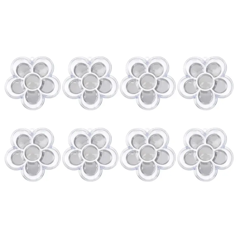 8Pcs Six-Compartment Plum Blossom Sub Box Simple Elegant Makeup Storage Box for Concealer Eyeshadow Lipstick Blusher Brow Powder — image 3