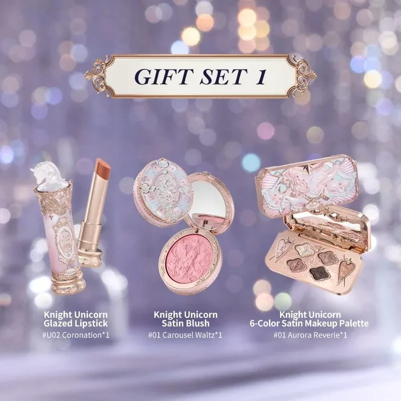Flowerknows Knight Unicorn Collection Makeup Set Eye Shadow Palette Long Lasting Lipstick Blusher Setting Powder Matte Lipliner — image 2