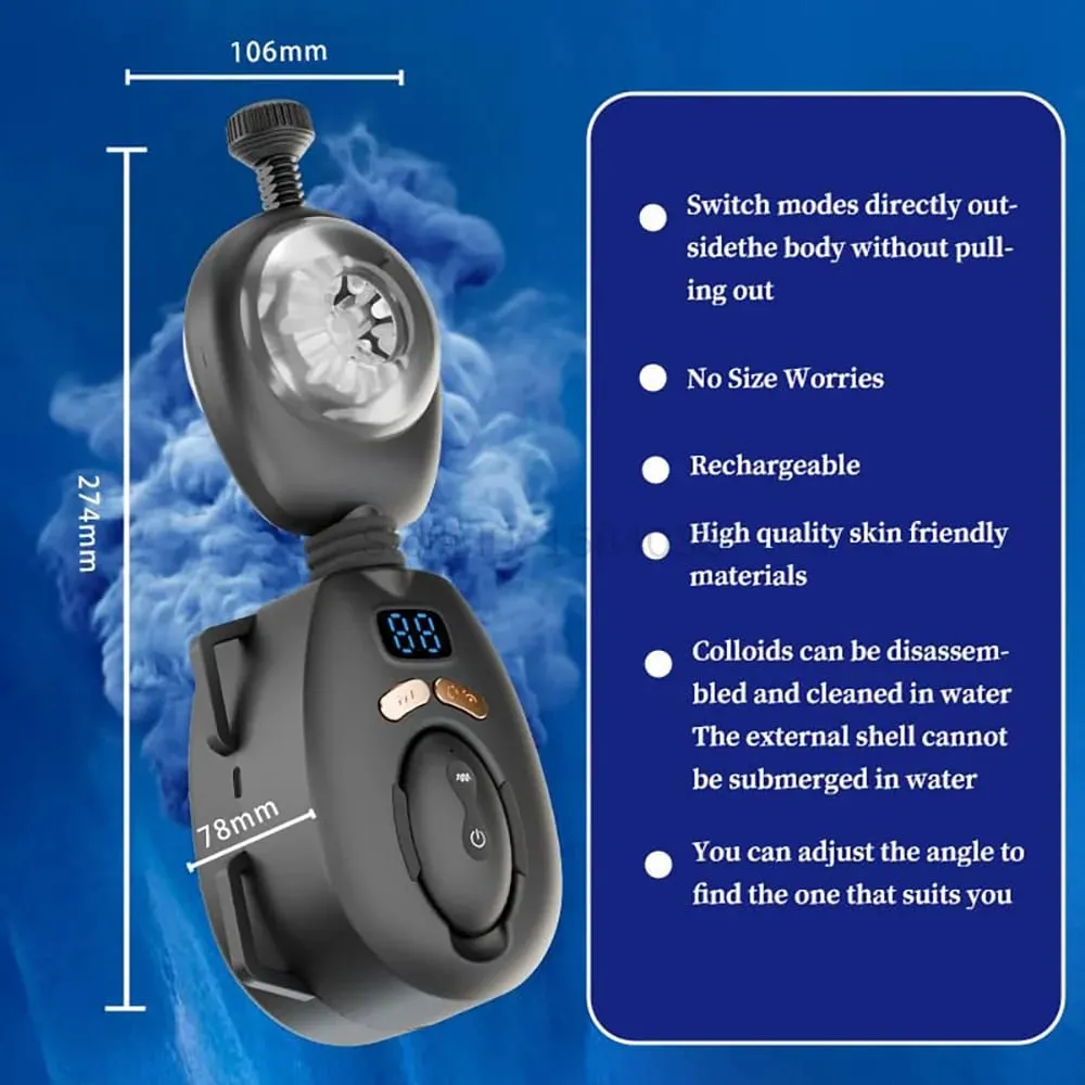Thrusting Vibrating ชายผู้สำเร็จความใคร่ด้วยตนเองพร้อมเข็มขัดสวมใส่รีโมทคอนโทรลแฮนด์ฟรีอวัยวะเพศชาย Stroker เพศของเล่นสำหรับผู้ชายผู้ใหญ่ — image 5