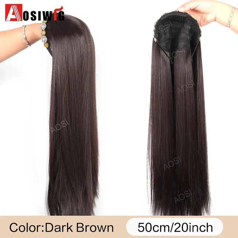 Synthetic Long Curly Half Head Style Wig Heat Resistant Hair Costume Christmas Party Cosplay Natural False Hairpieces — image 11
