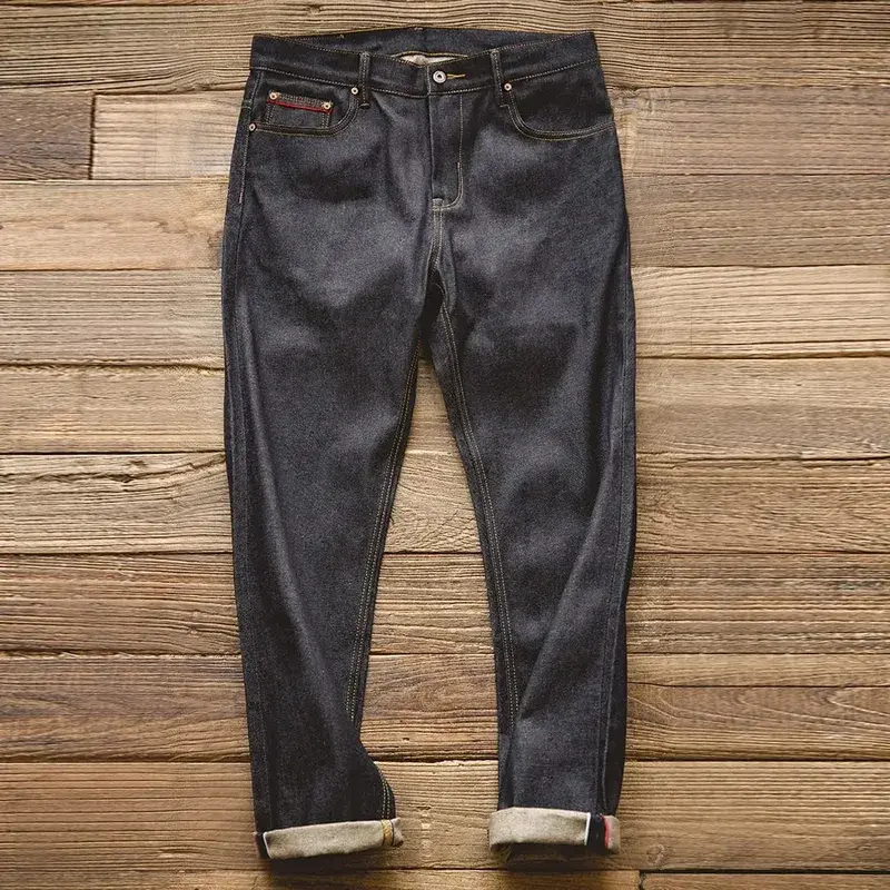 Maden Retro 11.6oz Cotton Selvedge Raw Denim Jeans Tapered Regular Fit Jeans with Zipper Fly High Quality Versatile Men's Pants — image 5