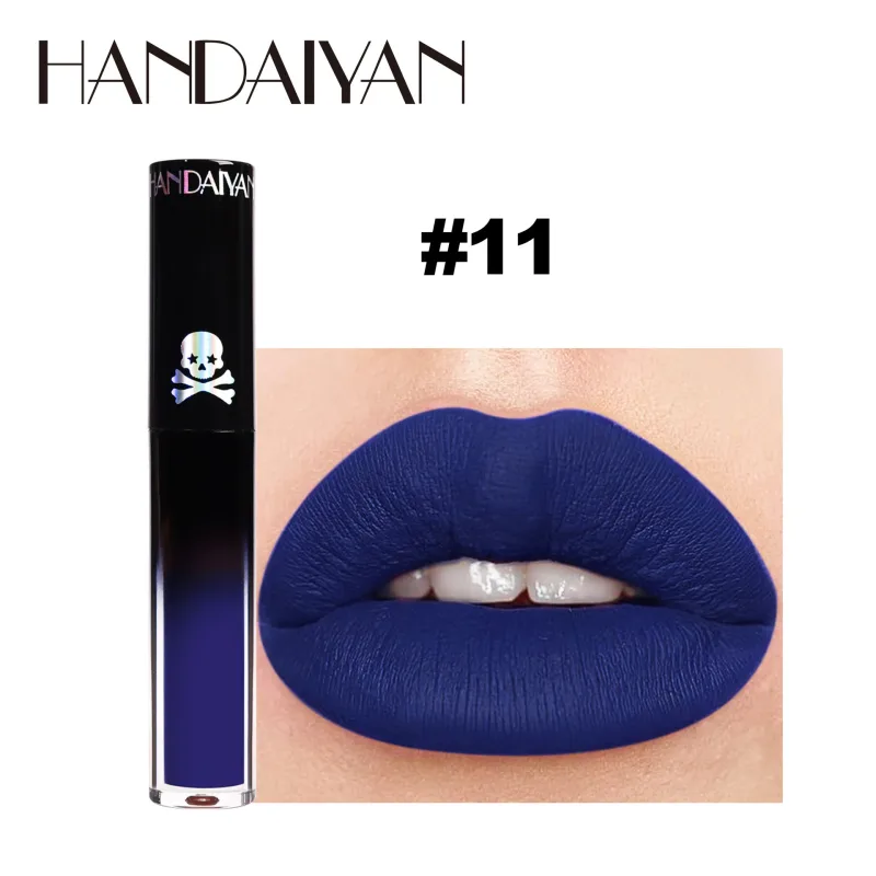 Matte Vampire Black Purple Lipstick Waterproof Long Lasting Lip Gloss Halloween Christmas Moisturizing Pigmented Lip Makeup — image 9