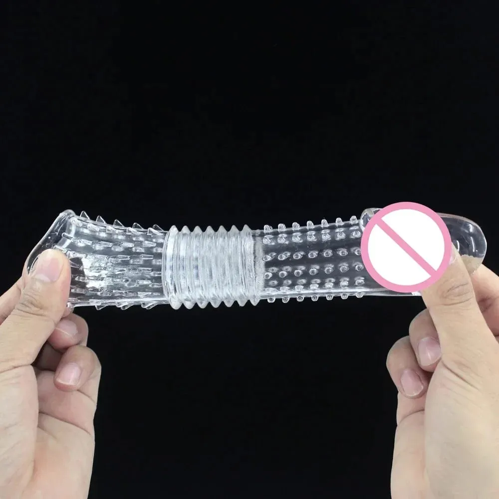 Reusable Penis Extender Enlargement Condom Penis Sleeve Extension Delay Ejaculation Anal Sex Toys For Men No Vibrator For Women — image 6