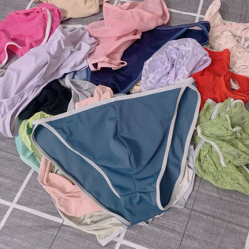 Random 1pc Men Briefs Bottoms Low Waist Transparent Lace Floral Lingerie Breathable Soft Summer Panties Underwear
