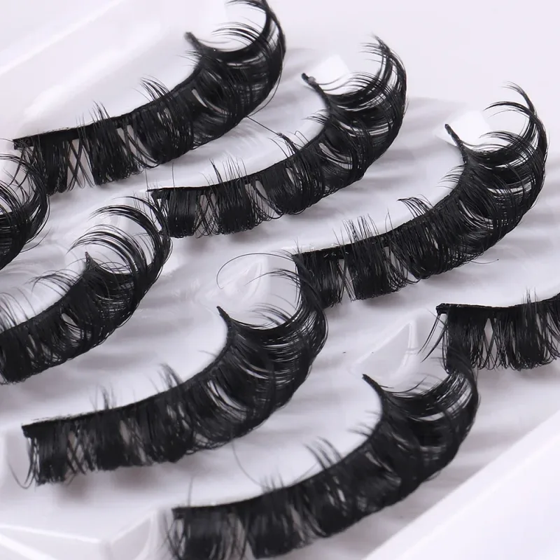 4 Pairs Russian Strip Lashes Fluffy Mink Lashes 3D False Eyelashes Russian Volume Eyelashes Fake Eyelashes — image 3