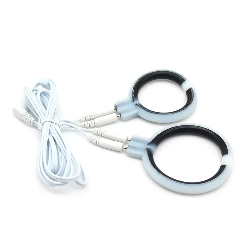 Male Electro Shock Penis Ring Electric Stimulation Massage Cock Ring Delay Time Ring Medical Themed Toys Sex Product Accessories