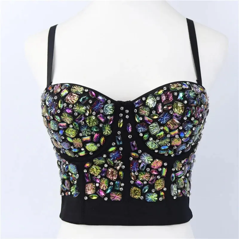 Visivane Rivet Beading y2k Tank Tops Women Bra Blusas Short Corset Woman Clothing Stage Party Shaper Ladies Crop Shirt Camis — image 30