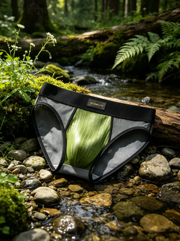 Herren Slips Patchwork Sheer Mesh Vertikale Streifen Glanz Beutel Niedrige Taille Breiten Elastischen Bund Atmungsaktive Männliche Unterwäsche DP923 — image 16