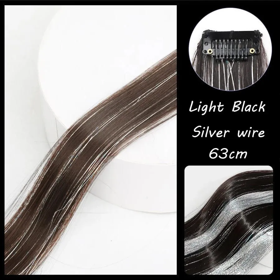 Synthetic Ear-dyed Laser Wig Piece One-card Seamless Feather Hair Extension Artifact Girl Group Stage Headdress Patch — image 15