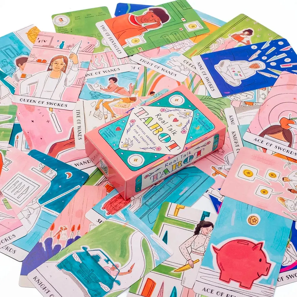 Real Talk Tarot Fortune Telling Divination Deck Game with 78 Cards & Guidebook Modern Illustrations Family Party Fun Board Game — image 6