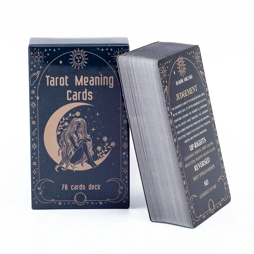 Meaning Tarot Cards 78 Cards Deck English Visions Divination Edition Board Game for Beginners Pocket Size Tarot Learning Deck — image 2
