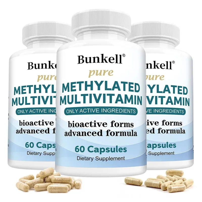 Nagy hatású metilált multivitamin-kiegészítő C D B12 vitaminnal az energia és a fókusz támogatására, valamint a szív egészségének megőrzésére