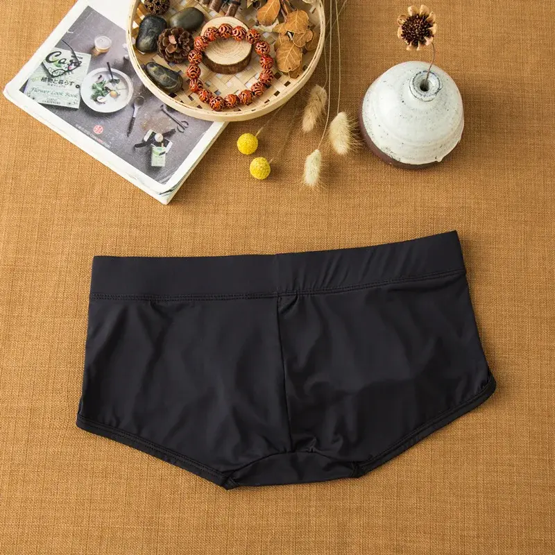Men's flat-angle milk silk underwear comfortable and skin-friendly breathable silky smooth quick-drying low-rise boxers — image 6