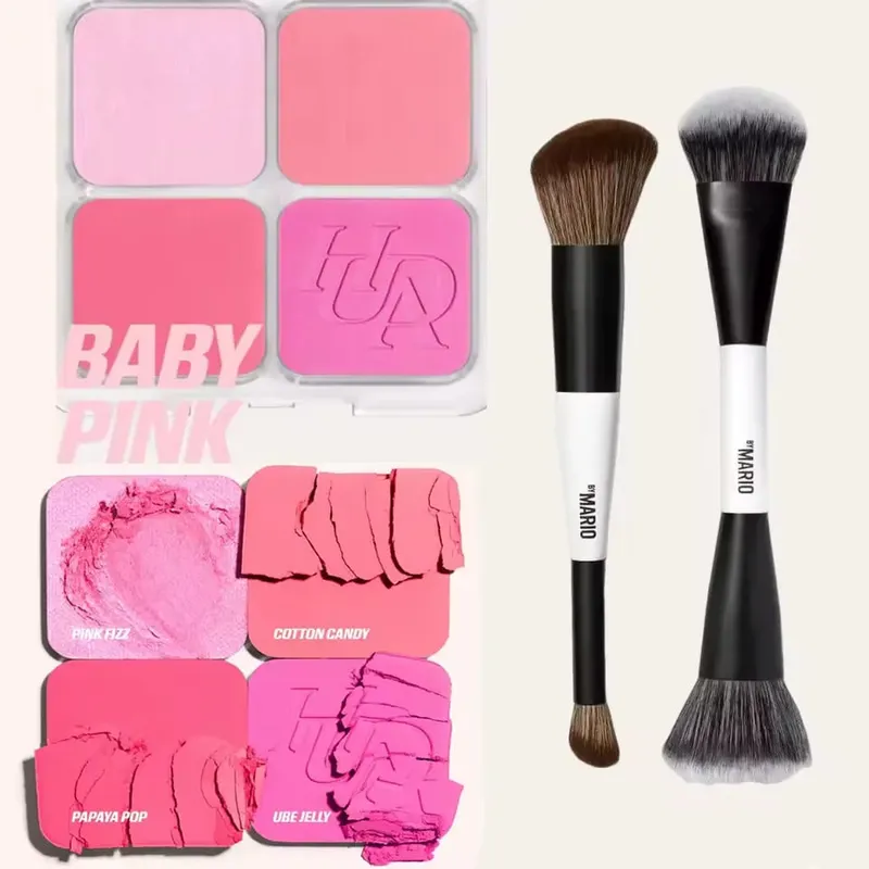 4-in-1 Glow Blush and Mario Brush Set Blush Filter Flush Eye Check Blush Palette Matte Shimmer Long Lasting Women Daily Cosmetic — image 8