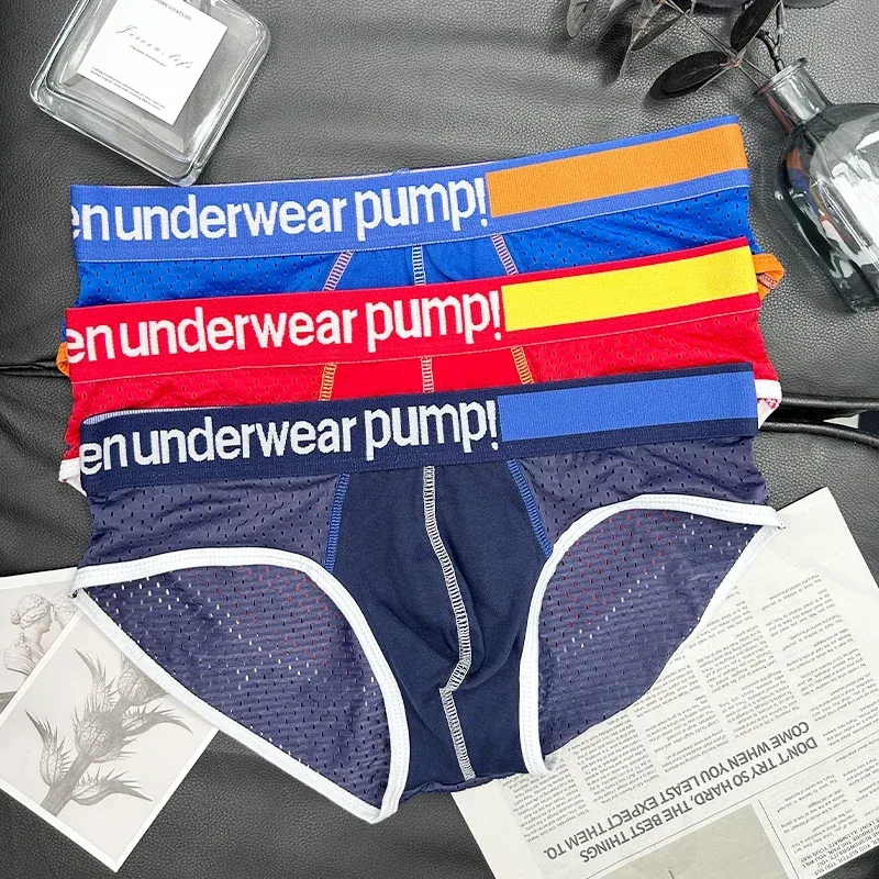 남자의 낮은 허리 슬리밍 메쉬 팬티 U 볼록한 주머니 탄성 허리띠 통기성 다채로운 Jockstrap 속옷