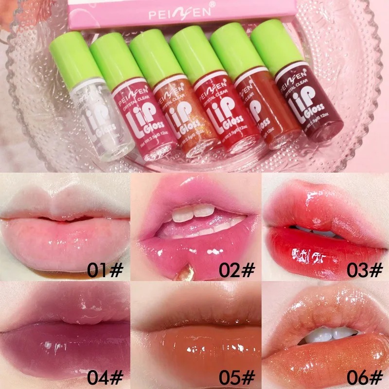 6PCS Moisturizing Lip Gloss Transparent Lip Oil Hydrating Lip Glaze Lip Plumper Hydrating Make Up Liquid Lipstick Lips Cosmetics — image 5