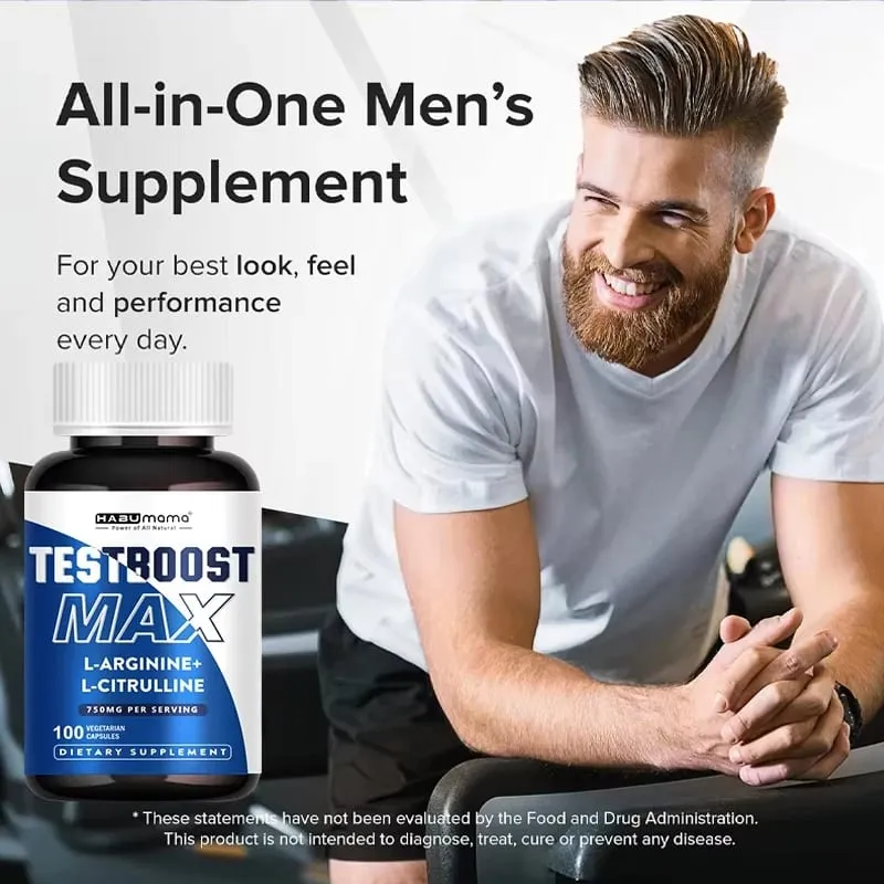Arginine Pills Male Enhancing Supplement Muscle Builder Libido Enhancing Stamina 100% Pure Non-GMo — image 1
