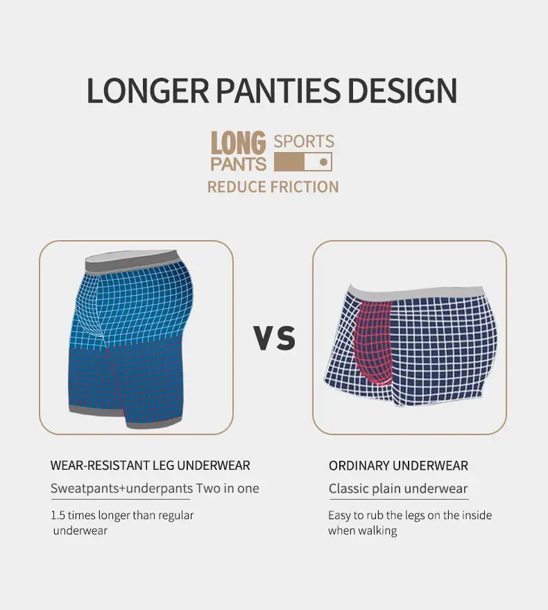 Sports Underwear Men's Anti-Wear Leg Modal Professional Running Fitness Tight Long Leg Quick-Drying Extended Boxer Briefs — image 3