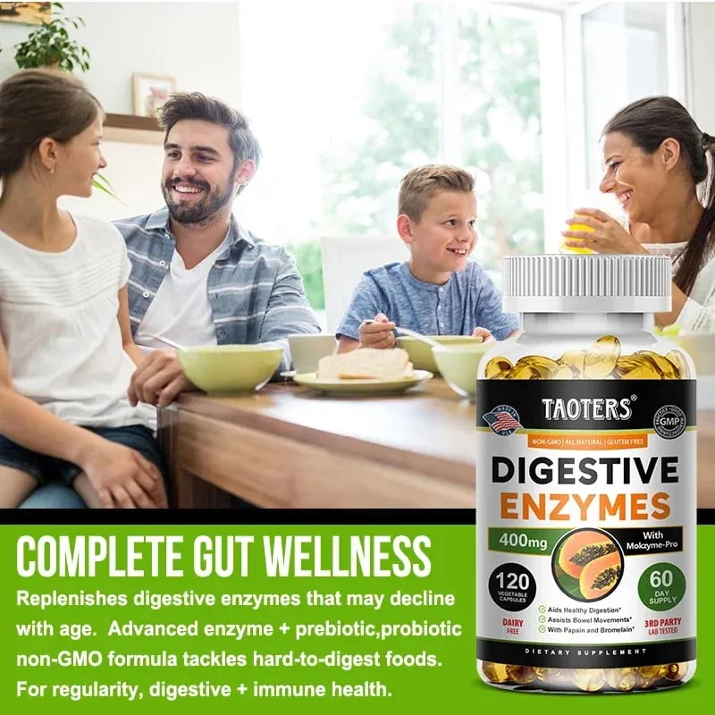 Digestive Enzymes - Aids in Bowel Movements Metabolism Nutrient Digestion and Intestinal Health for Adult Men and Women — image 5