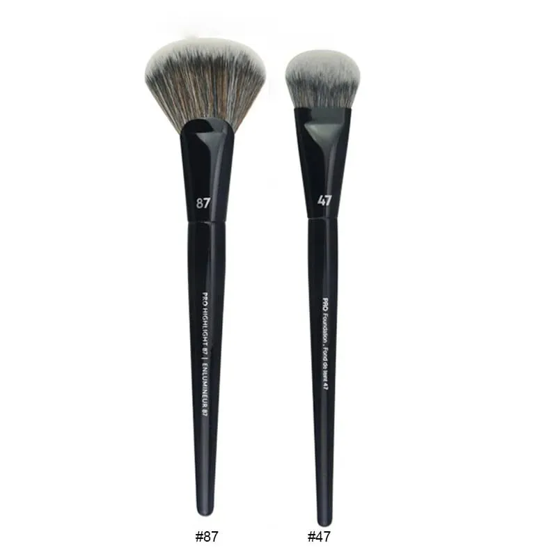 2pcs/set Pro Black Makeup Brushes Synthetic hair Powder Eye Shadow Smudge Highlight Foundation Airbrush Diffuser Make Up Brush — image 28